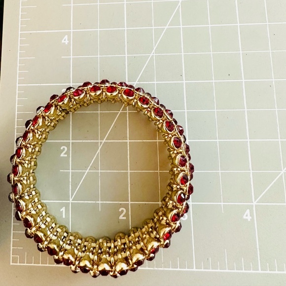 Modern Vintage Red Rhinestone Bracelet - Picture 8 of 16